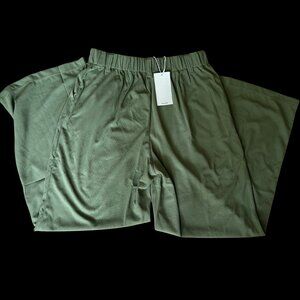 HALARA Green Waffle Wide Leg Pants